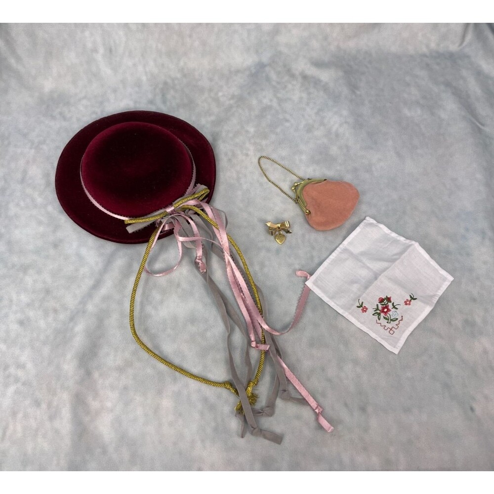 American Girl Doll Samantha Hat Meet accessories purse brooch handkerchief
